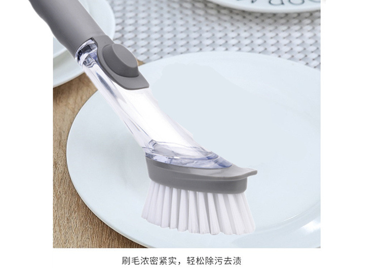 Dish Brush Household Dish Washing Brush Kitchen Long Handle Pot Brush Cleaning Brush Dish-Washing Sponge Automatic Liquid Adding Brush