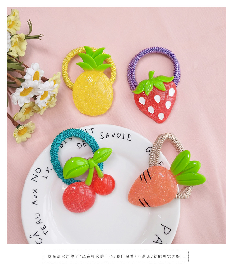 网红ins水果草莓头绳韩国可爱少女樱桃个性皮筋简约百搭发绳发圈.