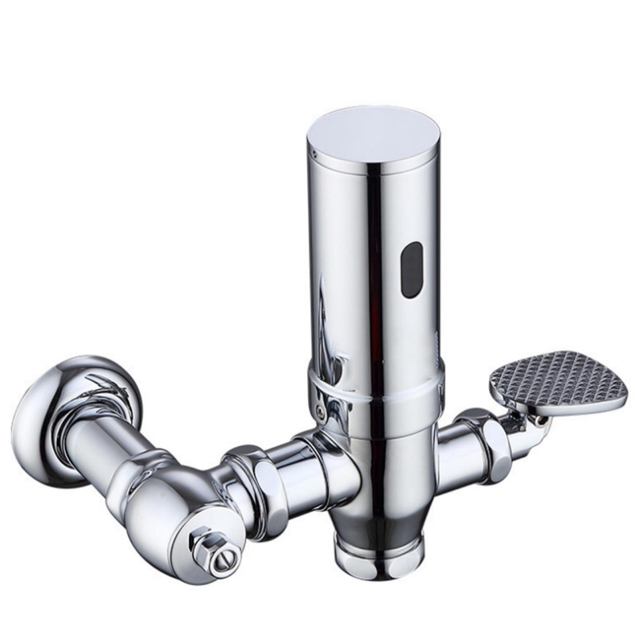 新华红外线感应明装大便冲洗阀电池脚踏式两用全自动感应冲水阀