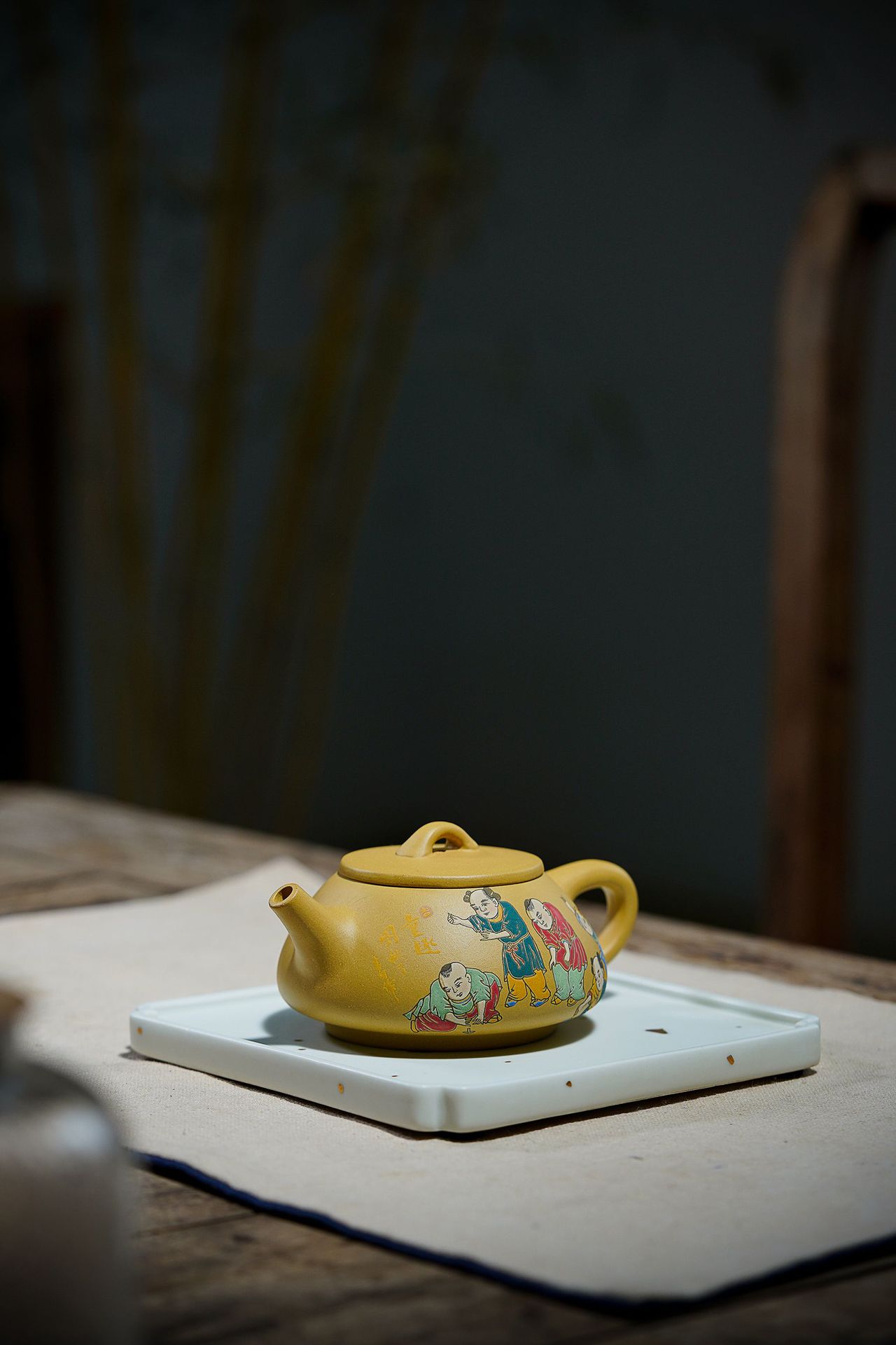 厂家批发名家宜兴原矿黄金段泥 石瓢彩绘紫砂壶茶壶礼品定制代发