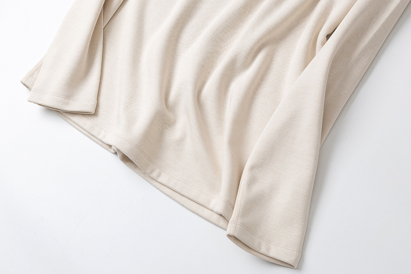 桑蚕丝拉绒保暖内衣套装女士圆领轻薄保暖加绒秋衣秋裤真丝家居服