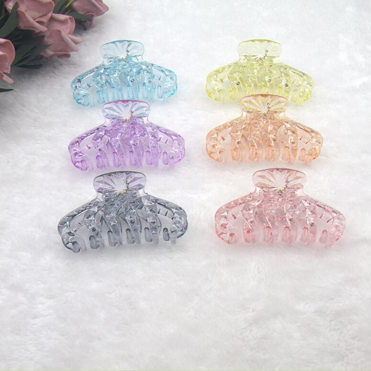 2020 Spring and Summer New Korean Style Large 9cm Grip Color Transparent Adult Bathing Ponytail Hair Clip Manufacturer