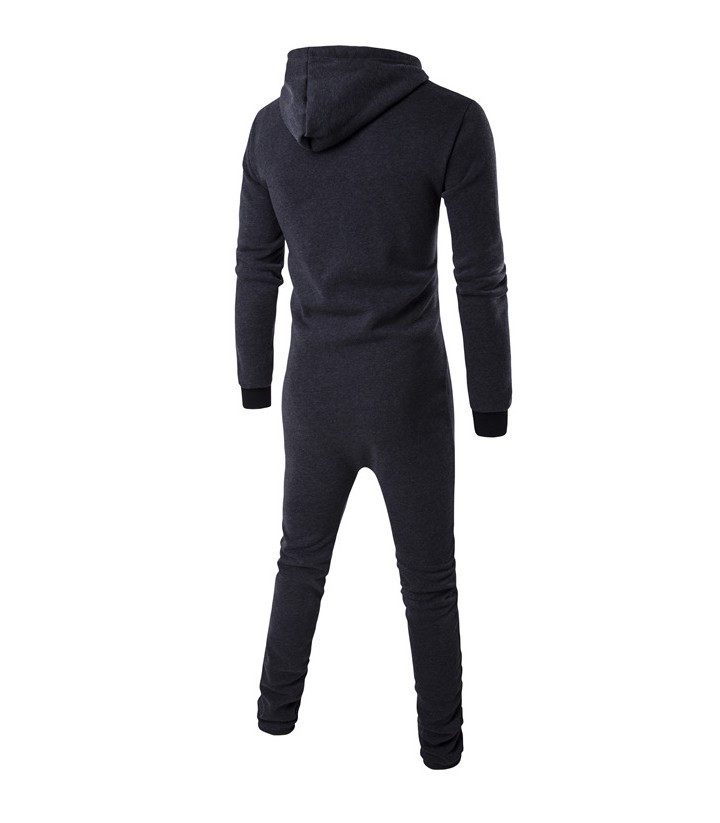 春秋季外贸新款男士时尚修身连体拉链开衫运动连帽卫衣套装