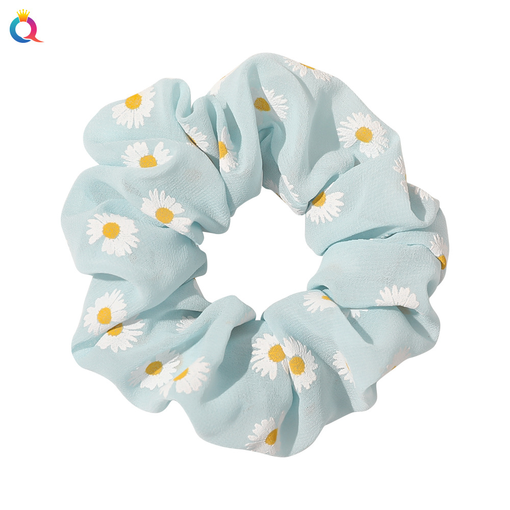 奇阅韩版新款雪纺网纱大肠发圈小清新雏菊布艺大肠圈丸子头发圈