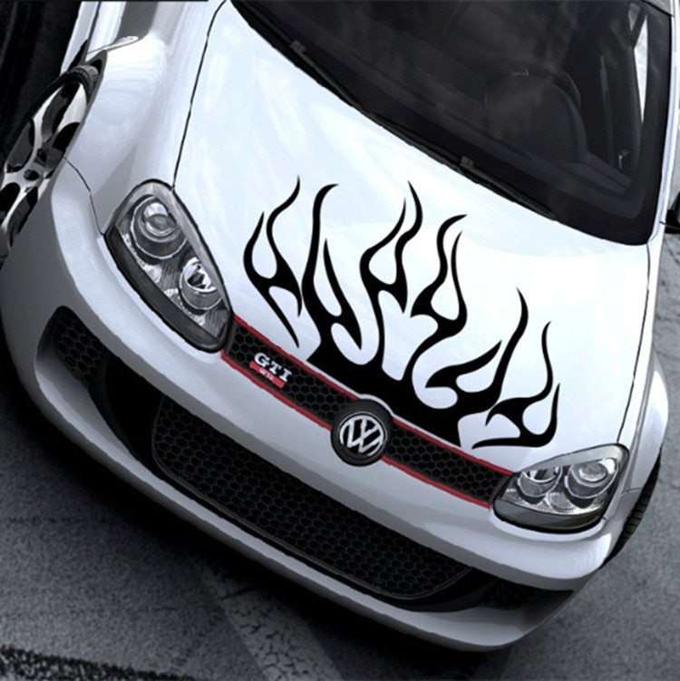 机盖火焰汽车贴纸引擎盖个性拉花遮挡划痕车贴厂家直销通用款d302