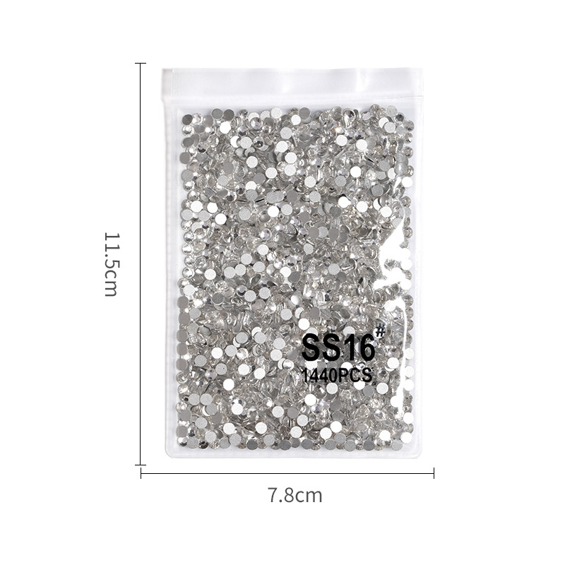 Exclusive for Cross-Border 1440 AB Flat Bottom Rhinestone Transparent Manicures Decoration Glass Drill Nail Crystal Stick-on Crystals Nail Ornament