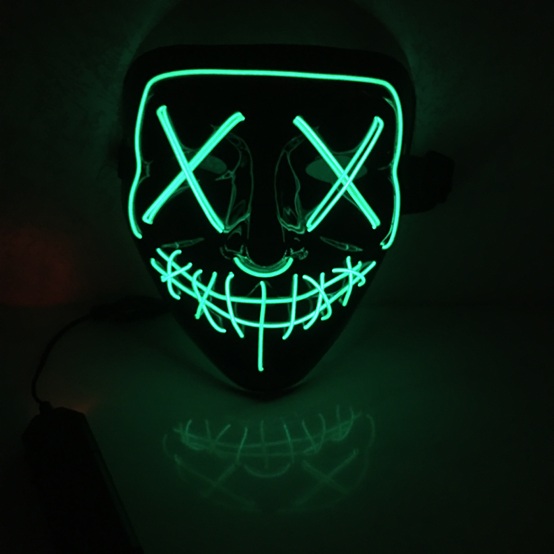 亚马逊热销棉花糖头套百大电音节dj头套 eva发光面具v字面具