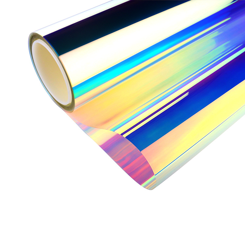 炫彩膜透明建筑玻璃变色反光炫彩膜橱窗炫彩变色七彩镭射膜彩虹膜