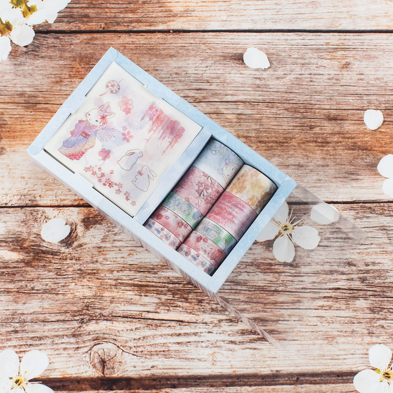 厂家直供磨砂手帐贴胶带套装组合和纸胶带pet手帐贴纸装饰日记