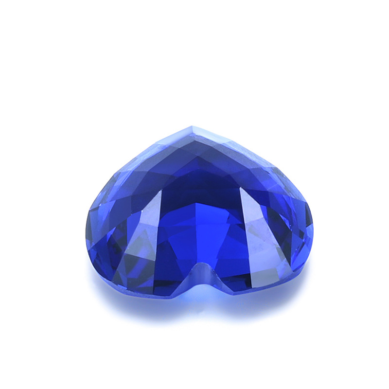 anster心形培育蓝宝石1克拉裸石澳洲再生蓝宝石皇家18k金戒指异形