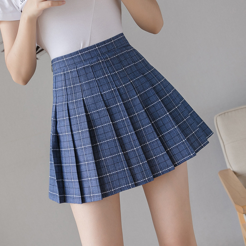 Pleated Skirt Women's Short Skirt High Waist Korean Style New Skirt Women's Summer Autumn plus Size A- line Embroidery Student Dress