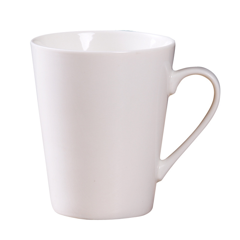 V-Shaped Cup Mug Ceramic Printed Logo White Porcelain Tapered Water Cup Order Gift Cup Lettering