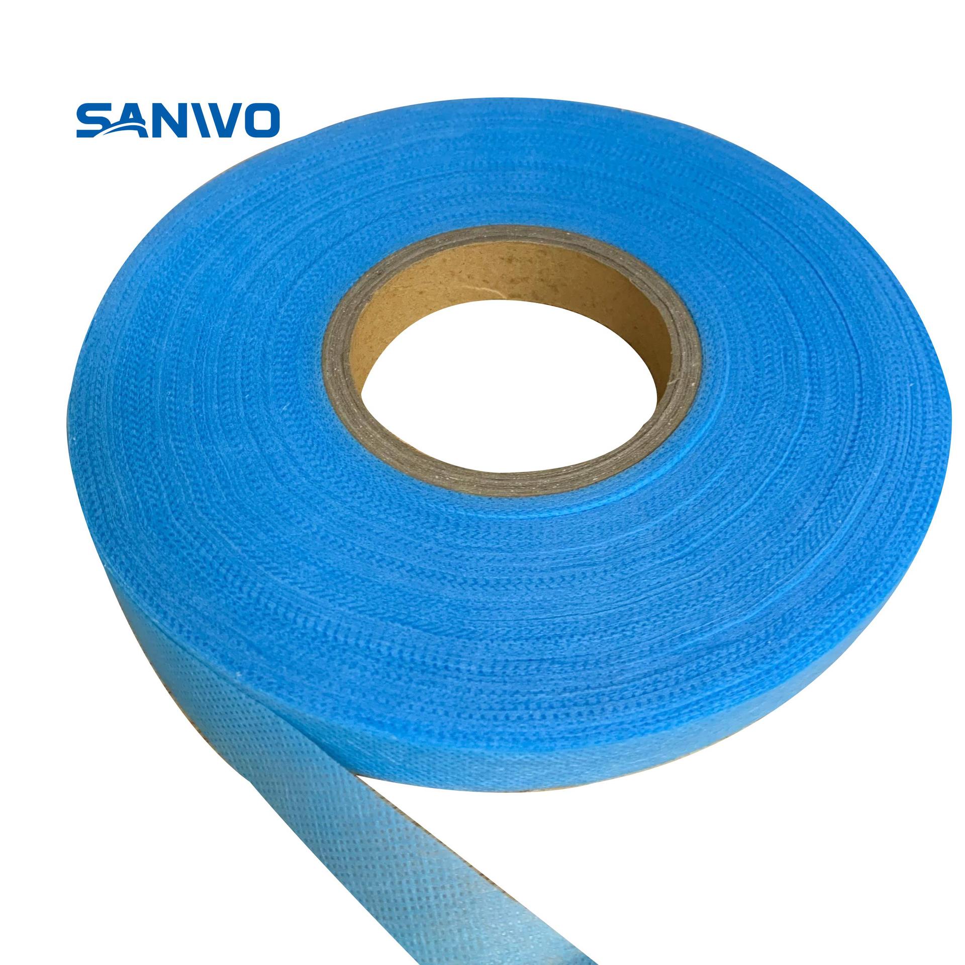 防护服蓝色pe压胶条 eva胶带 无纺布低温胶条 防护服胶条