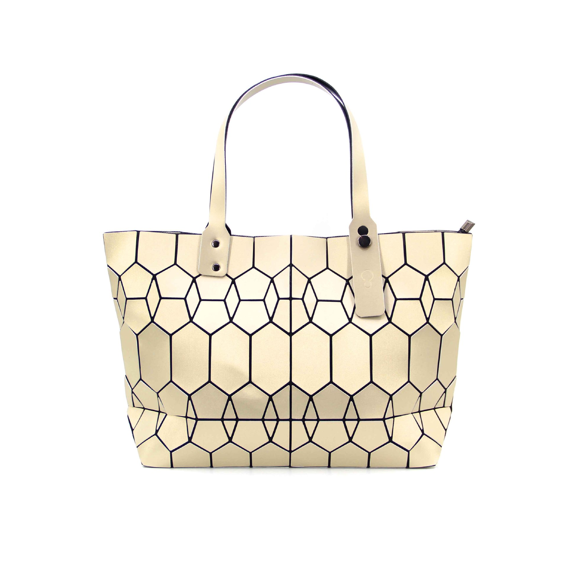 2022 New Japanese and Korean Shoulder Bag Geometric Rhombus Luminous Bag Trendy Bucket Bag Pu Handbags Women's Bag Wholesale