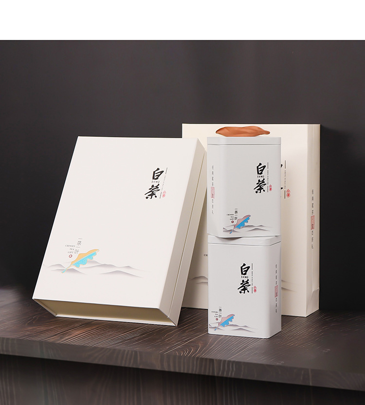 通用白茶包装盒空礼盒一斤装珍稀白茶铁罐礼品盒茶叶盒定制logo