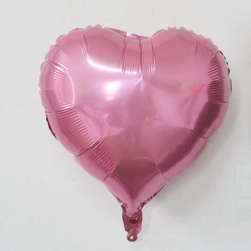 18-Inch Monochrome Love Aluminum Balloon Wedding Valentine's Day New Year's Day Decoration Supplies Light Board Heart-Shaped Wedding Room Layout