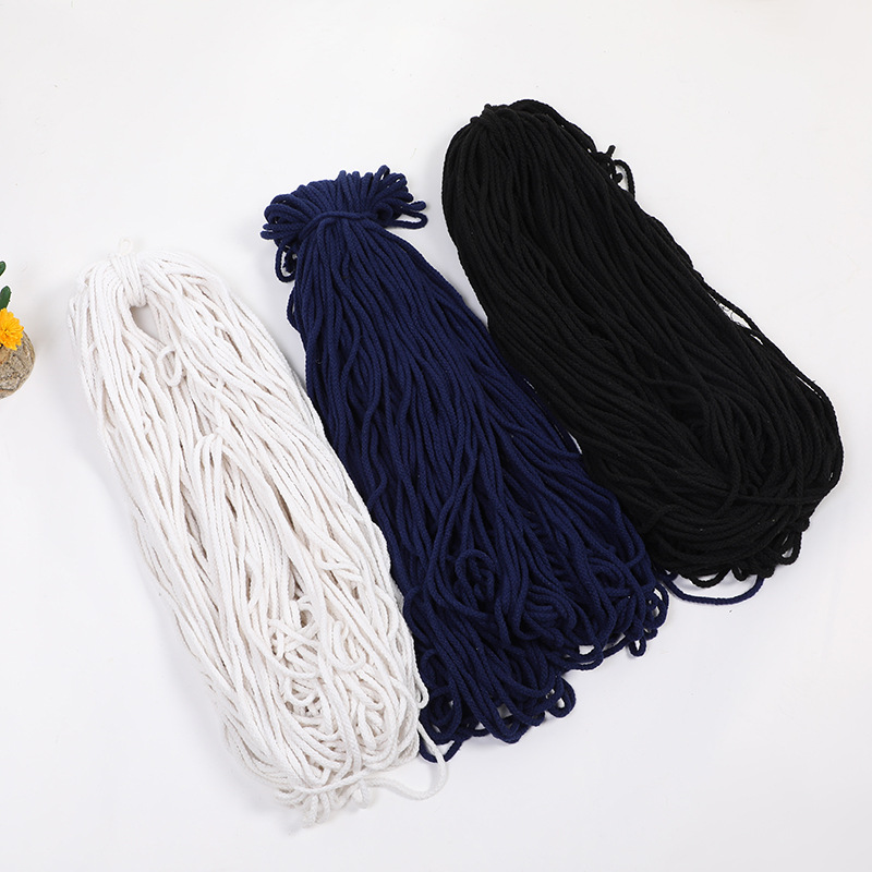 multi-color cotton rope binding rope drawstring coat and hat drawstring hand-woven cotton rope textile accessories manufacturers