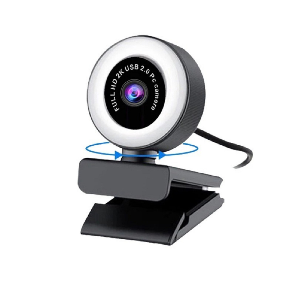 补光灯美颜500万高清2k视频摄像头usb直播电脑网络摄像头webcam