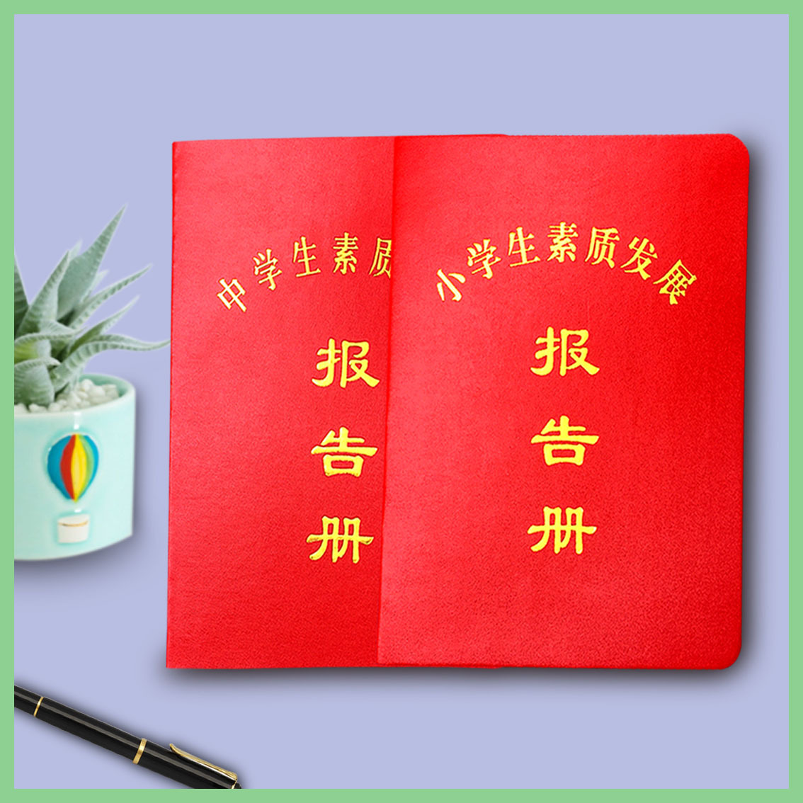 现货批发 定制定做皮革烫金外壳中学生小学生素质发展报告册-阿里巴巴