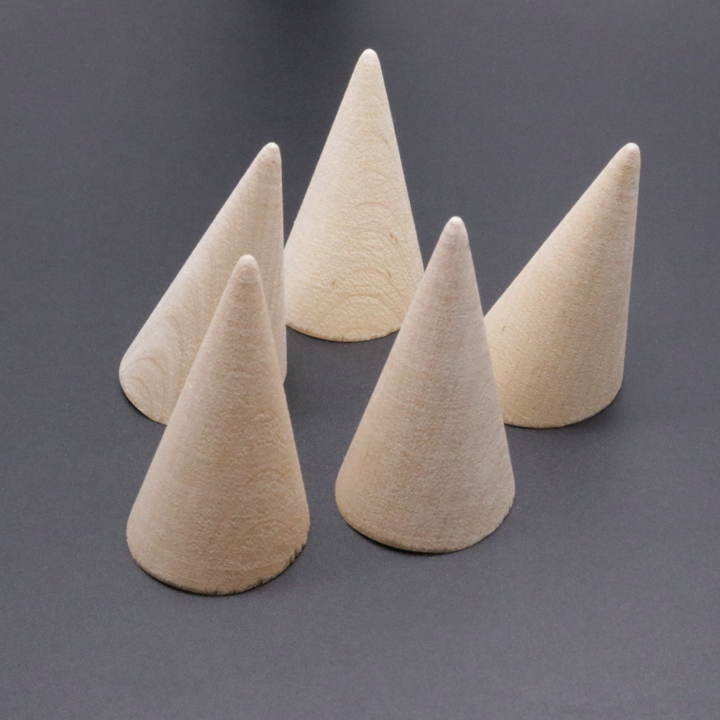 原木尖锥状木质展示台首饰展示道具戒指枕戒指展示跨境电商货源