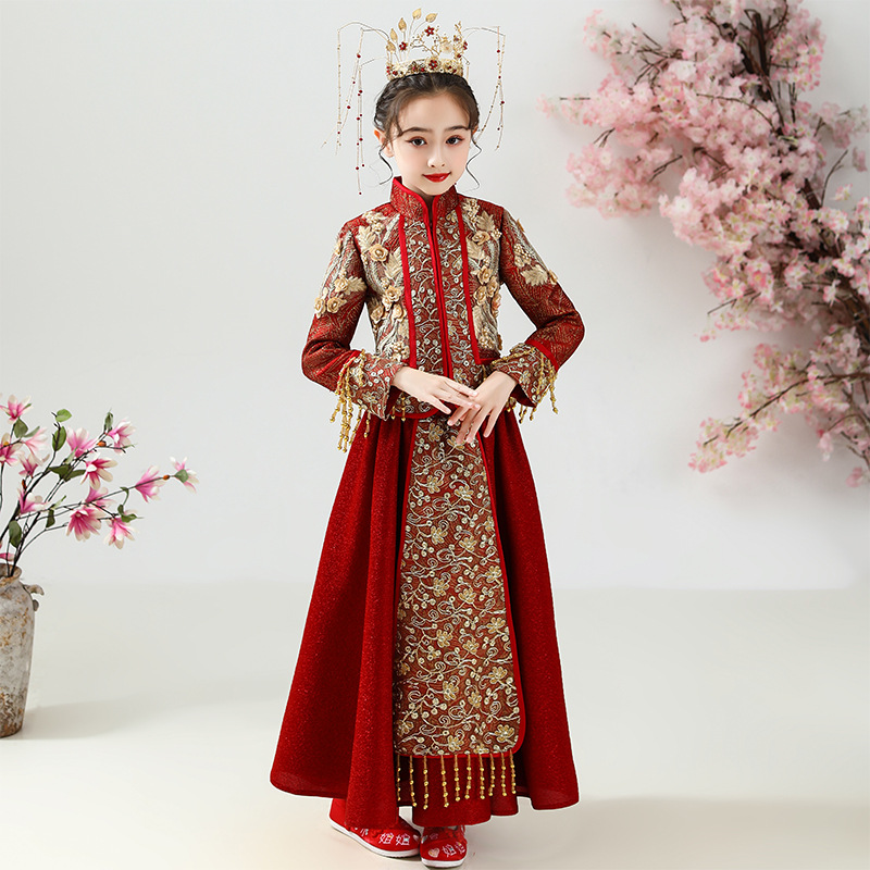 汉服女童夏季拜年服儿童古装仙气小女孩中国风唐装复古中式秀禾服