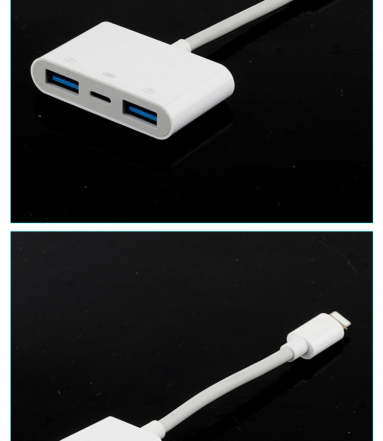 适用苹果耳机转接头 tybe-c六合一转接线lightning转3.5 读卡器