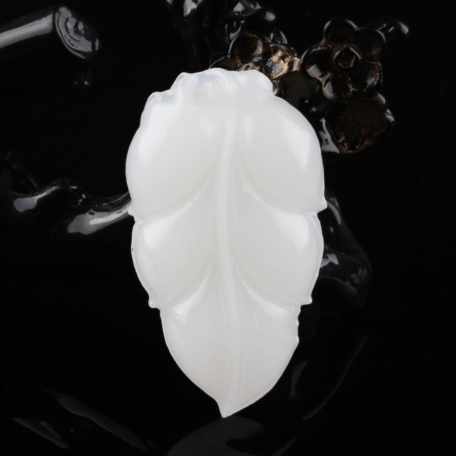 天然真玉金枝玉叶树叶叶子吊坠玉石项链大业有成阿富汗白玉男女款