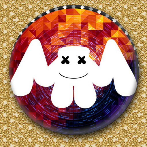 marshmello棉花糖百大dj电音徽章礼品礼物胸章饰品挂饰胸针定制