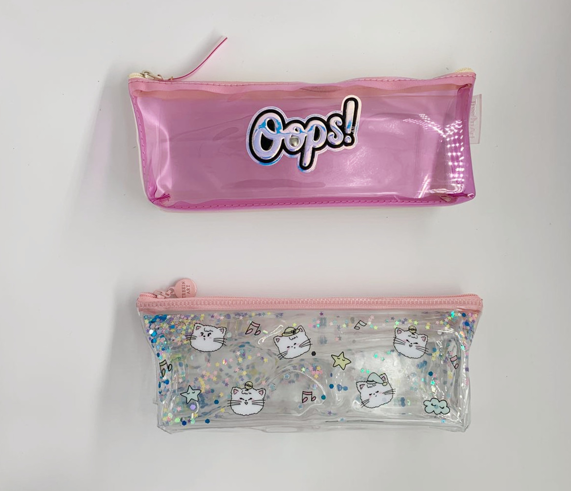 青壹坊 流沙笔袋时尚创 意00089卡通少女心小清新系列 文具收纳袋