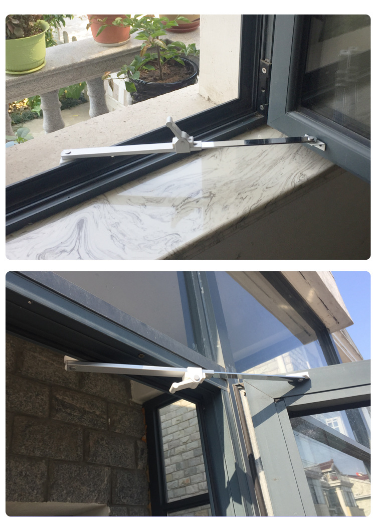 抗强风铝合金门窗风撑 塑钢窗户挡风撑杆 内外平开限位器定位支架