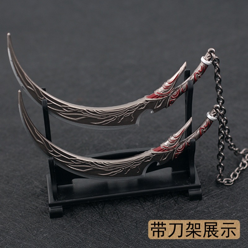 唐三锤邪月刃兵器合金模型