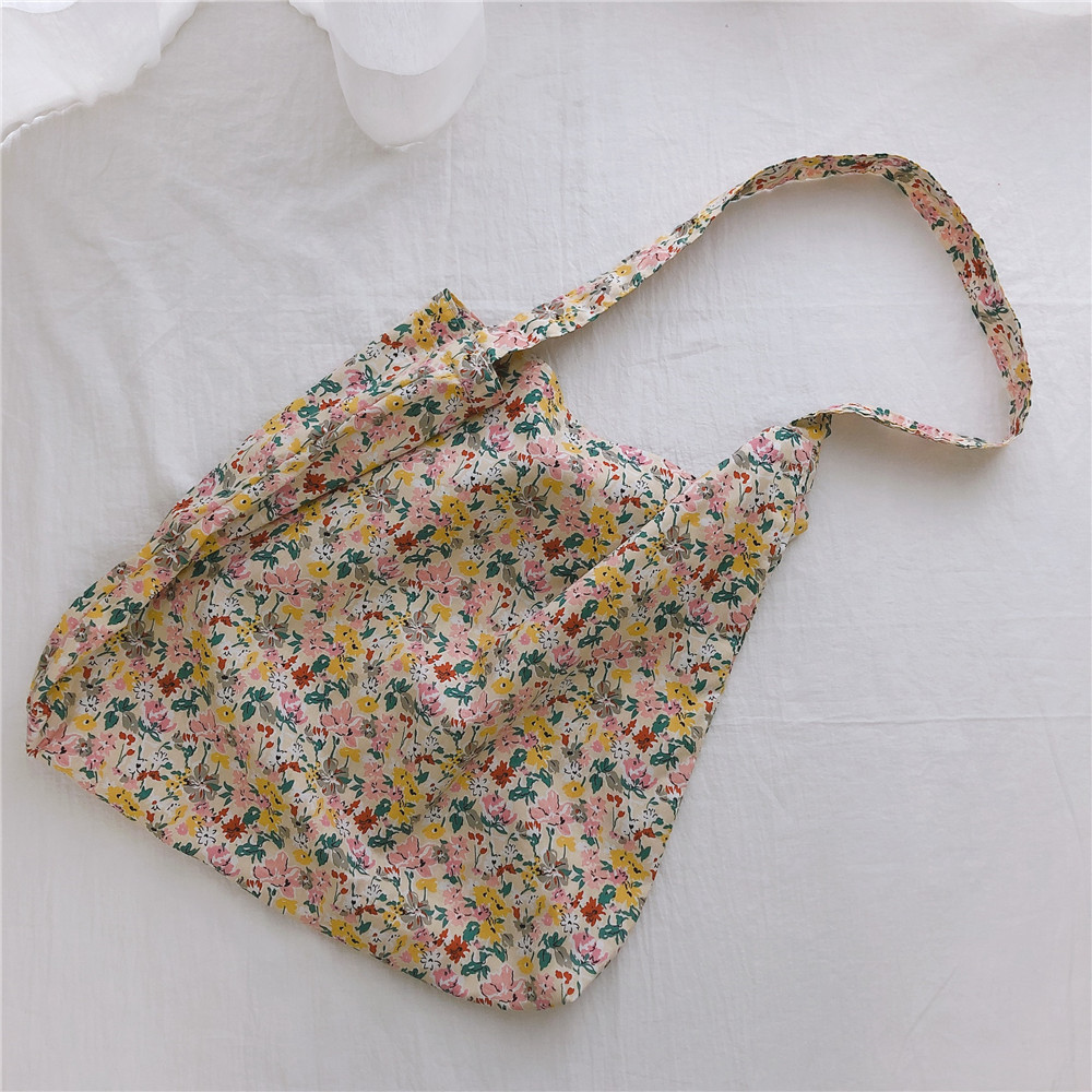 【归蝶布包】紫色碎花布袋包斜挎单肩棉布袋女文艺清新温柔慵懒风