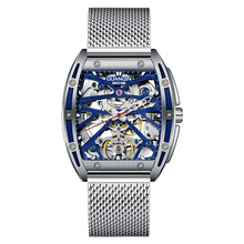 watch 瑞士全镂空外贸机械表方形 欧美新款品牌男士手表防水夜光