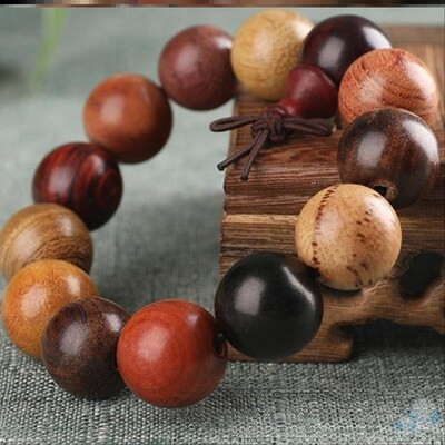 檀木紫檀木满金星金丝楠木檀香木木料女款小叶紫檀佛珠手串单圈