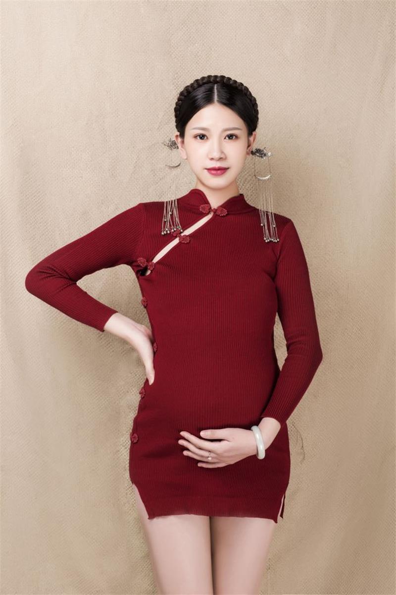 影楼主题孕照写真摄影服饰孕妇照服装中国风旗袍孕妇照复古摄影服