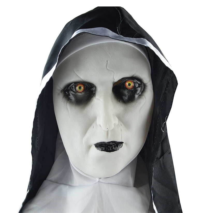 修女招魂2恐怖修女面具头套吓人万圣节鬼屋尖叫流血面具头套整人