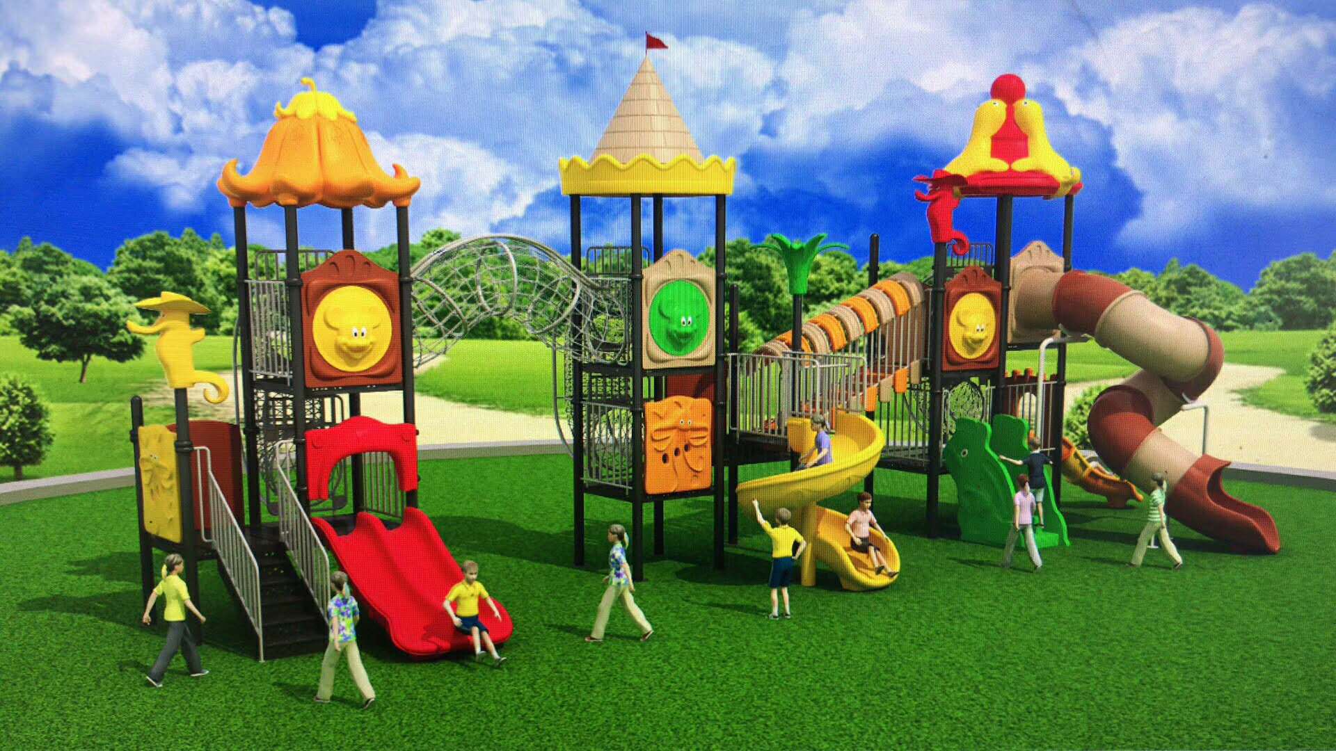 幼儿园塑料滑滑梯儿童中小型室外玩具小区公园游乐场大型游乐设备