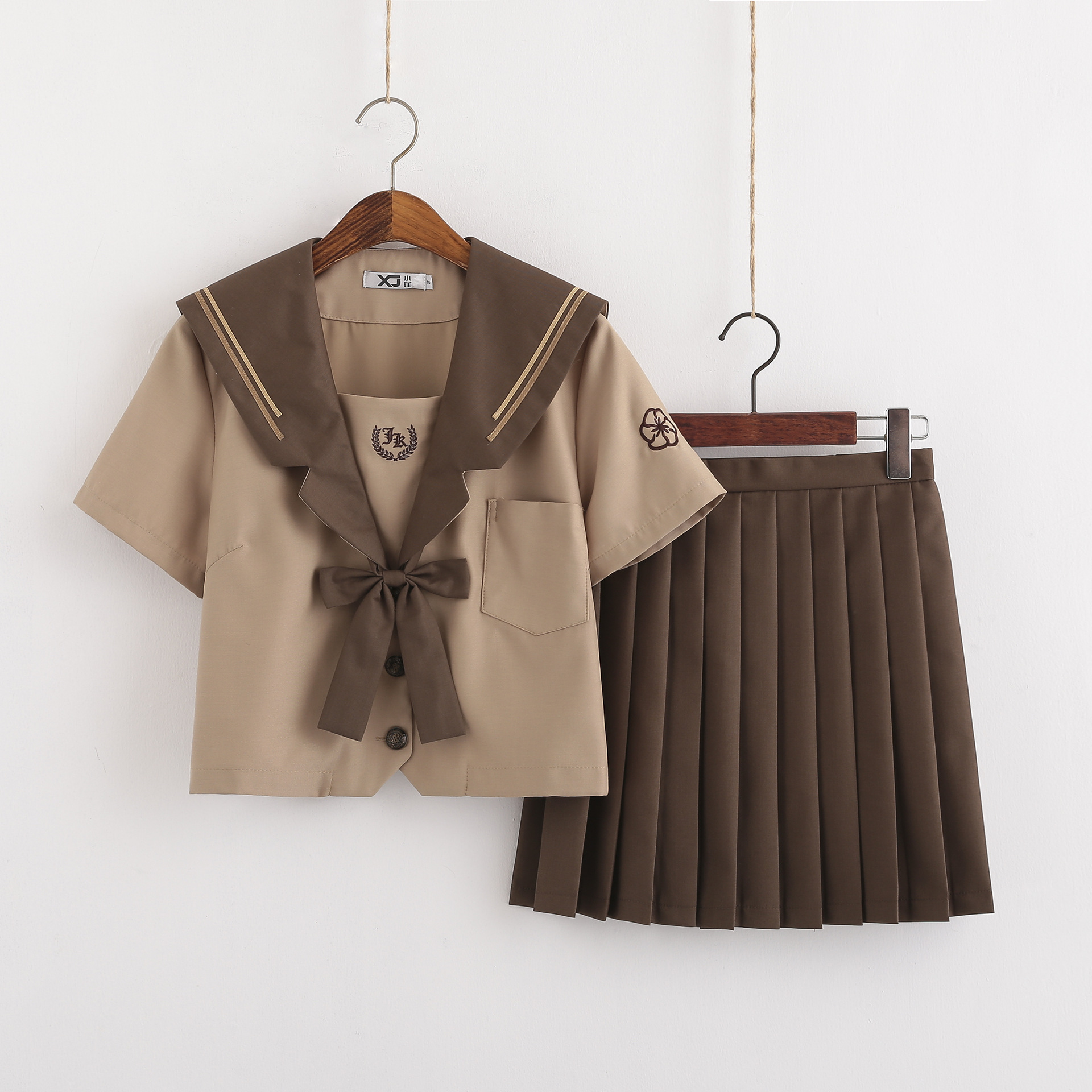 现货清仓日系短袖正统不良jk制服软妹刺绣水手服学生套装-阿里巴巴