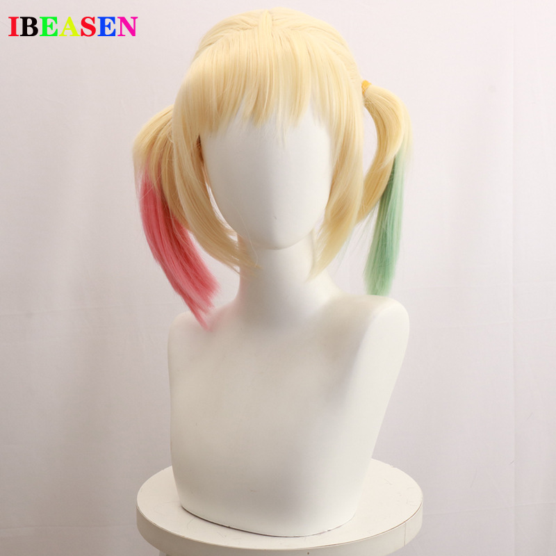 猛禽自杀小队 哈莉·奎茵 小丑女 染色短马尾 cos假发 现货-阿里巴巴
