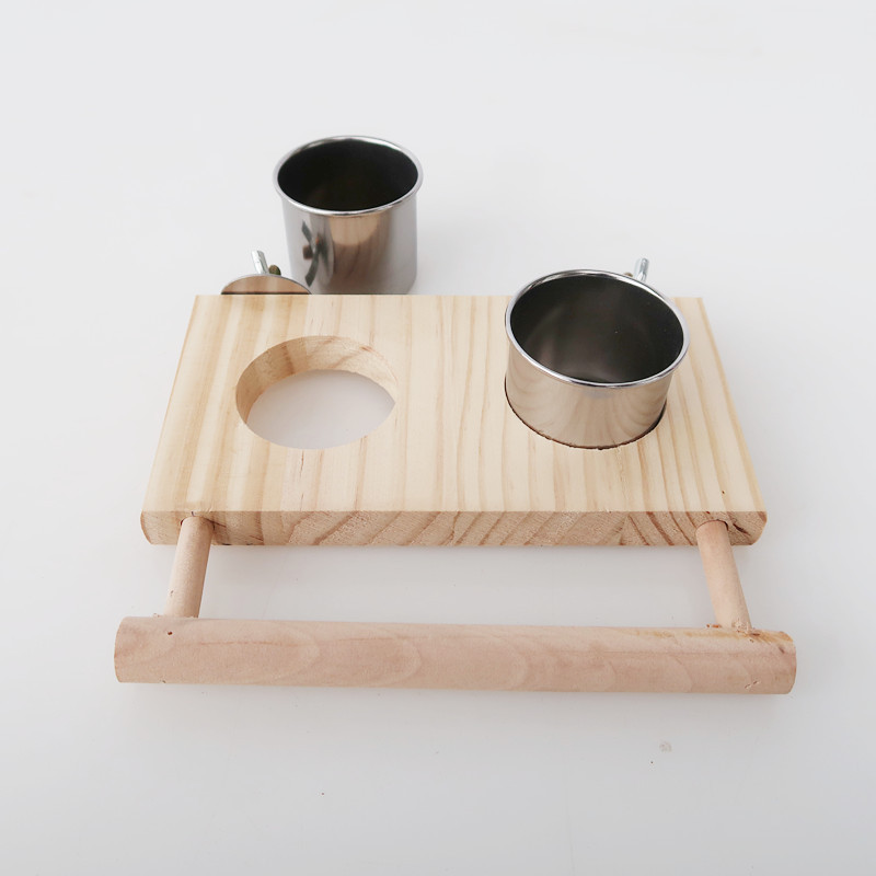 鸟用品 鸟用具 鹦鹉不锈钢食盒食槽食杯食罐食碗饮水碗水杯带托架