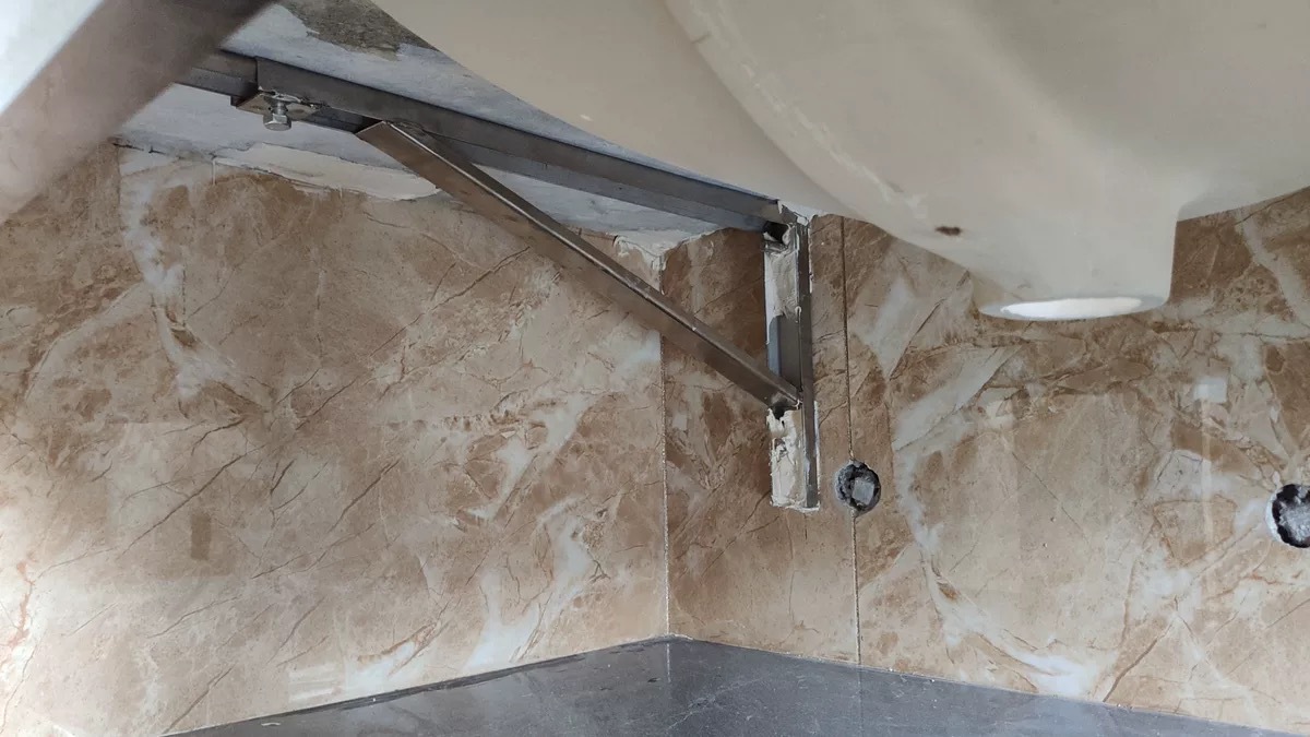 台盆不锈钢托架304槽钢洗脸盆大理石专用台下盆架子 三角支架加厚