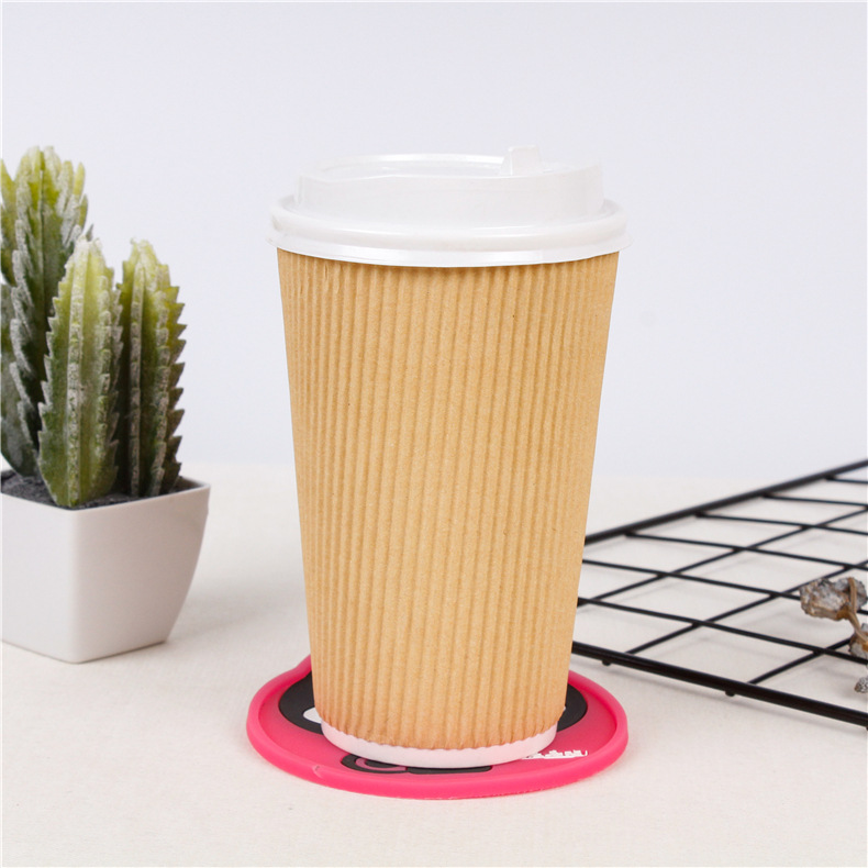 多款奶茶茶水保温杯垫防滑垫硅胶餐垫不规则形状卡通硅胶加热杯垫