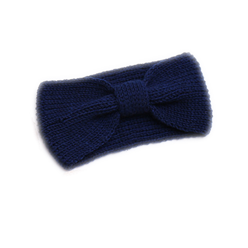 Factory Direct Sales New European and American Knitted Wool Hair Band Flat Needle Big Bow Women's Outing Headband