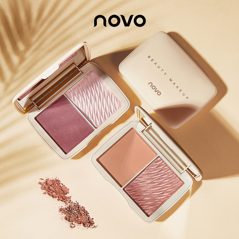 Cosmetics Novo Face Translucent Bronzing Powder Natural Three-Dimensional Smear-Proof Makeup Facial Makeup Blush Highlight Makeup Palette