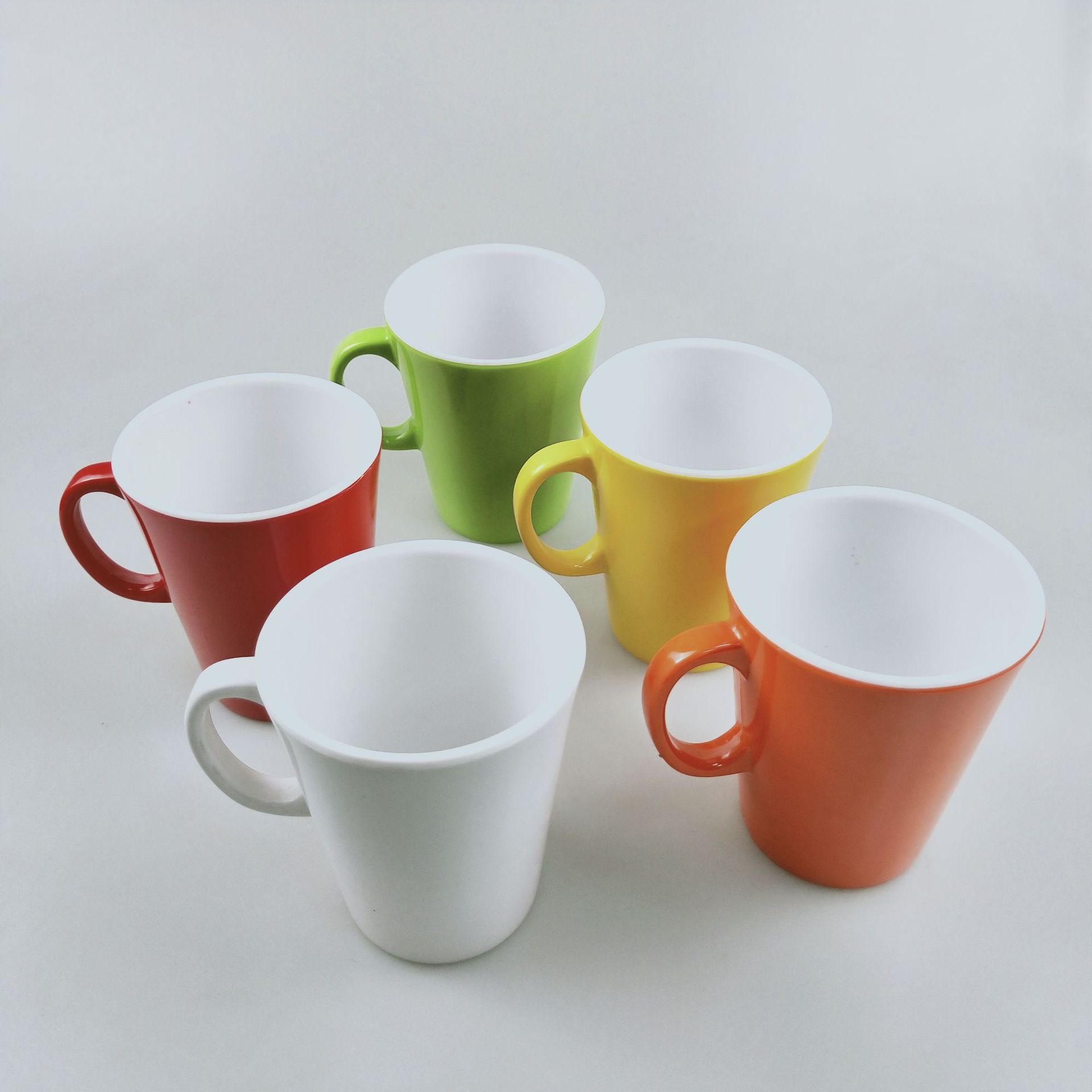 东莞厂家订做 美耐皿有耳杯 密胺口杯 仿陶瓷杯多色马克杯