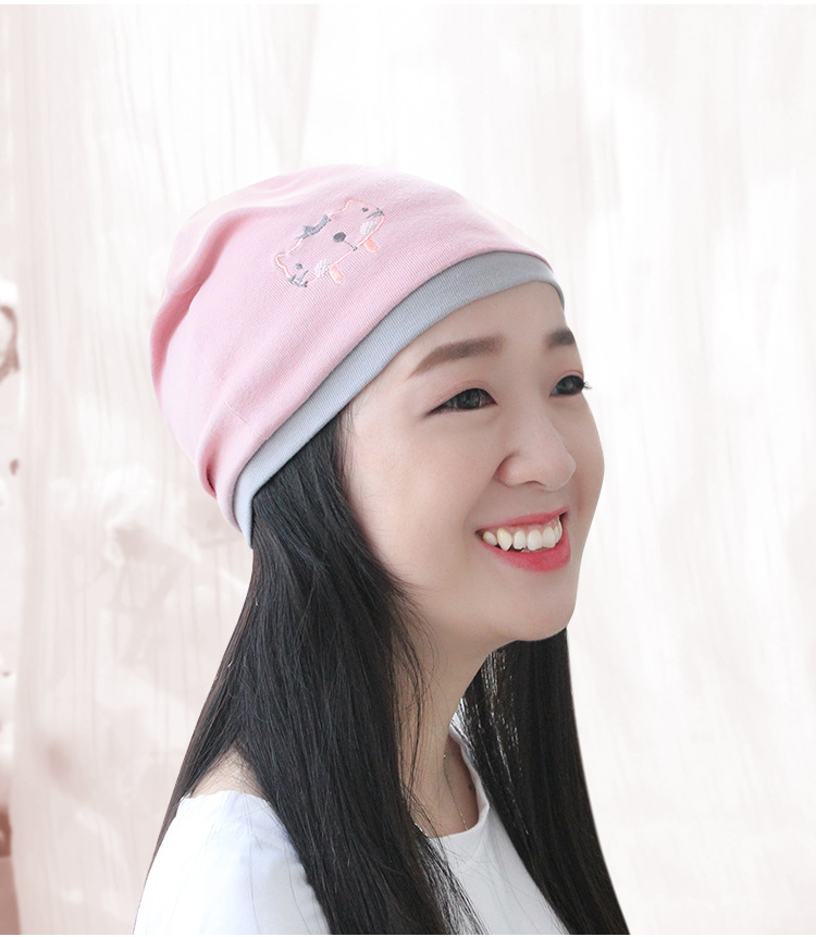 新款产后月子帽孕妇产妇帽防风防寒纯棉时尚秋冬孕妇帽厂家