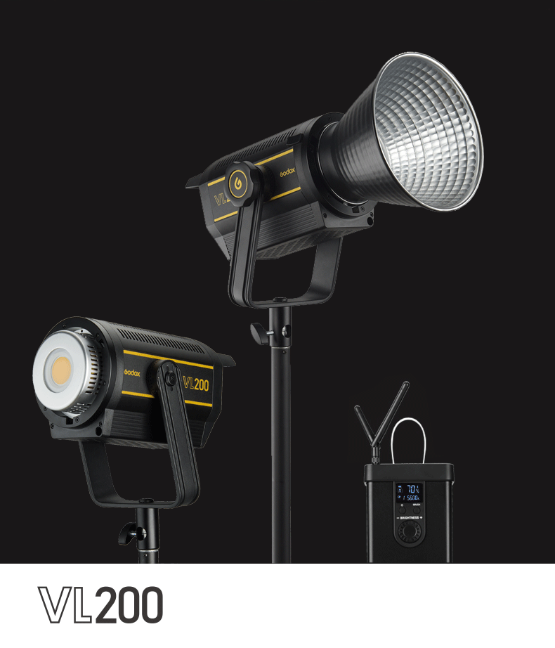 godox神牛vl200w摄影聚光灯淘宝直播led补光影视摄像柔光便携外拍
