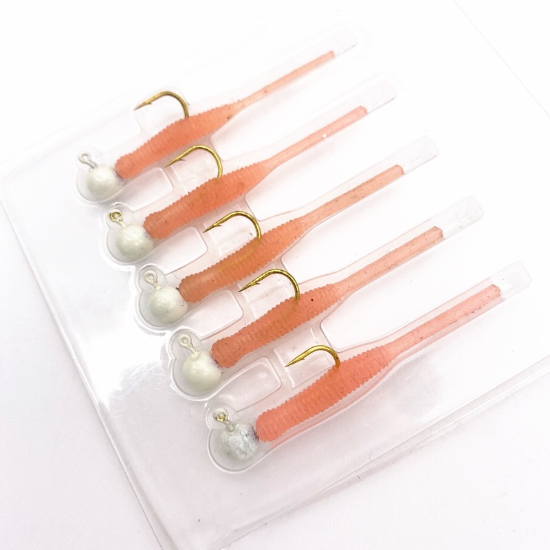 t尾单尾 夜光铅头钩针尾软饵根钓 微物真鲷软饵路亚拟饵假饵