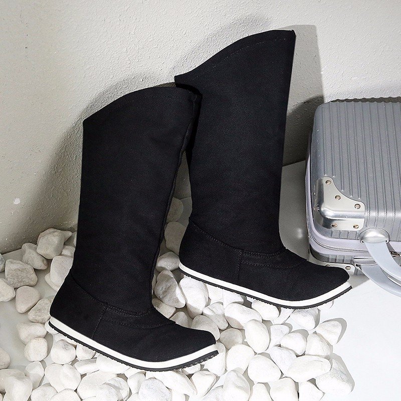 2020秋季中式古装翘头男女汉服内靴皂靴摄影鞋中国风侠客官兵靴子