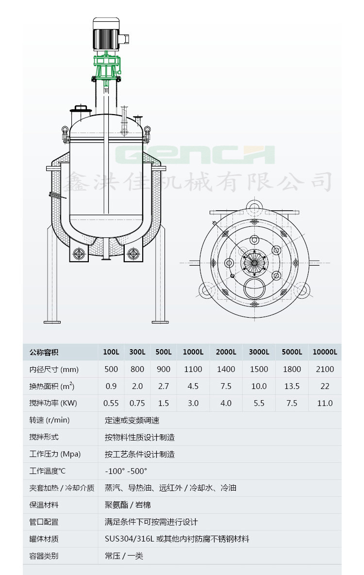 厂家生产定制各类不锈钢反应釜 加热真空搅拌罐 交期保障